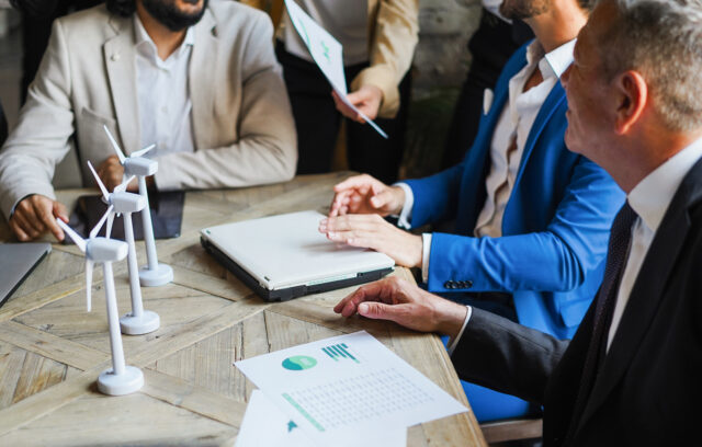 business people meeting around a table